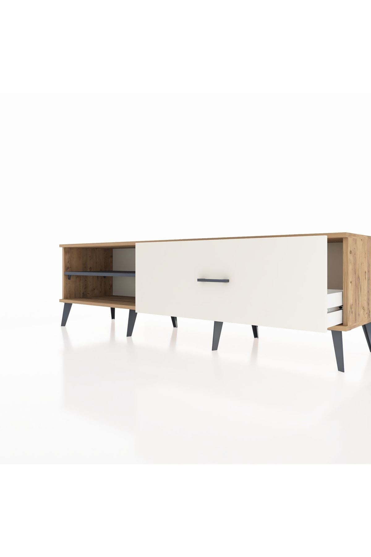 Hyperion TV Ünitesi Tek Raflı Tek Çekmeceli  176x44x51 Çam-Antrasit/Aytaşı