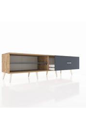 Hyperion TV Ünitesi Tek Raflı Tek Çekmeceli  176x44x51 Çam-Antrasit/Antrasit