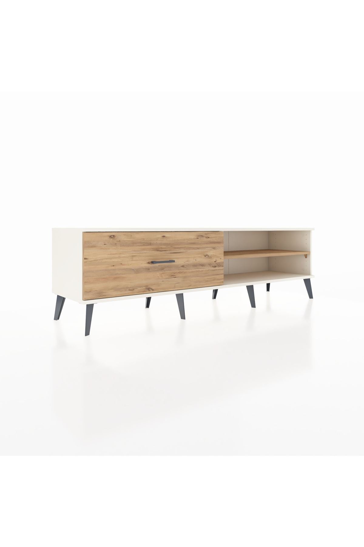 Hyperion TV Ünitesi Tek Raflı Tek Çekmeceli  176x44x51 Aytaşı-Çam/Çam