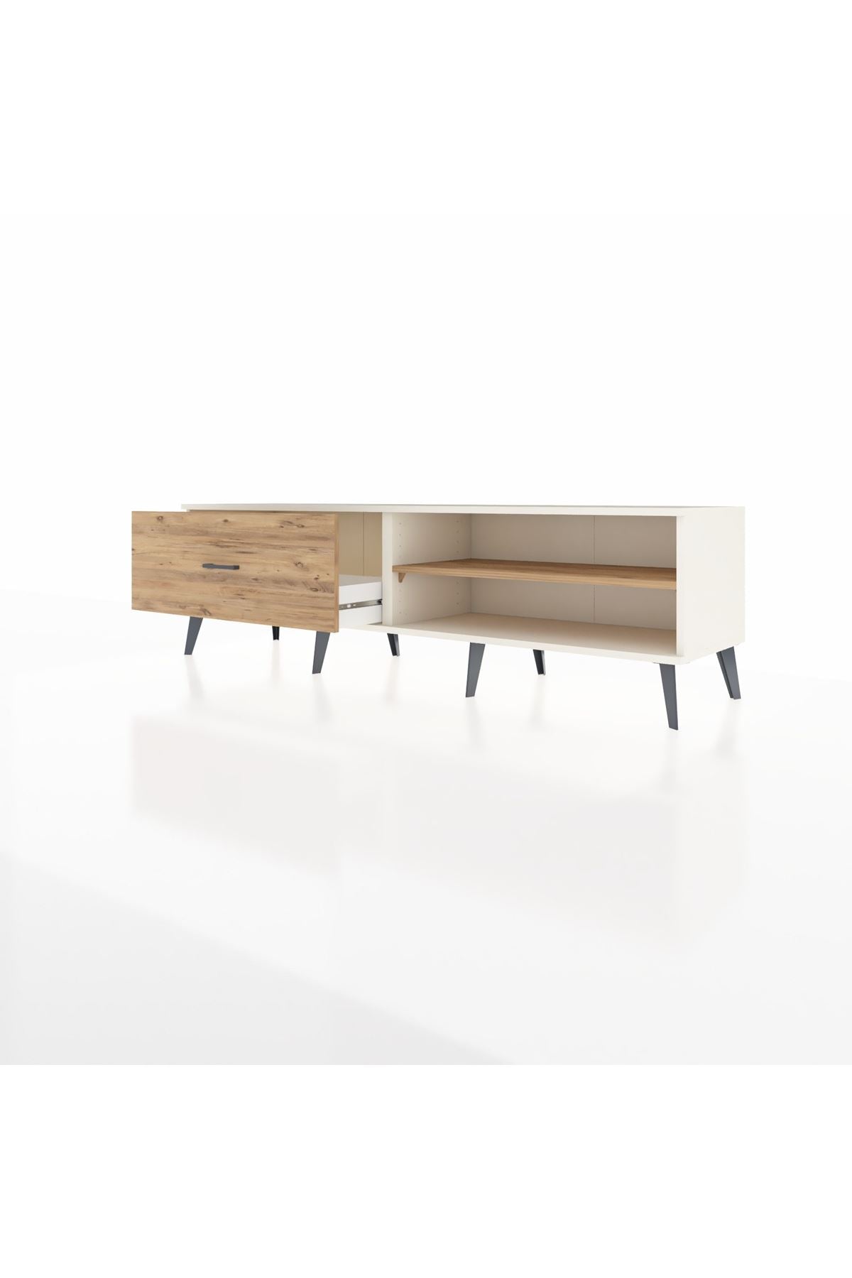 Hyperion TV Ünitesi Tek Raflı Tek Çekmeceli  176x44x51 Aytaşı-Çam/Çam