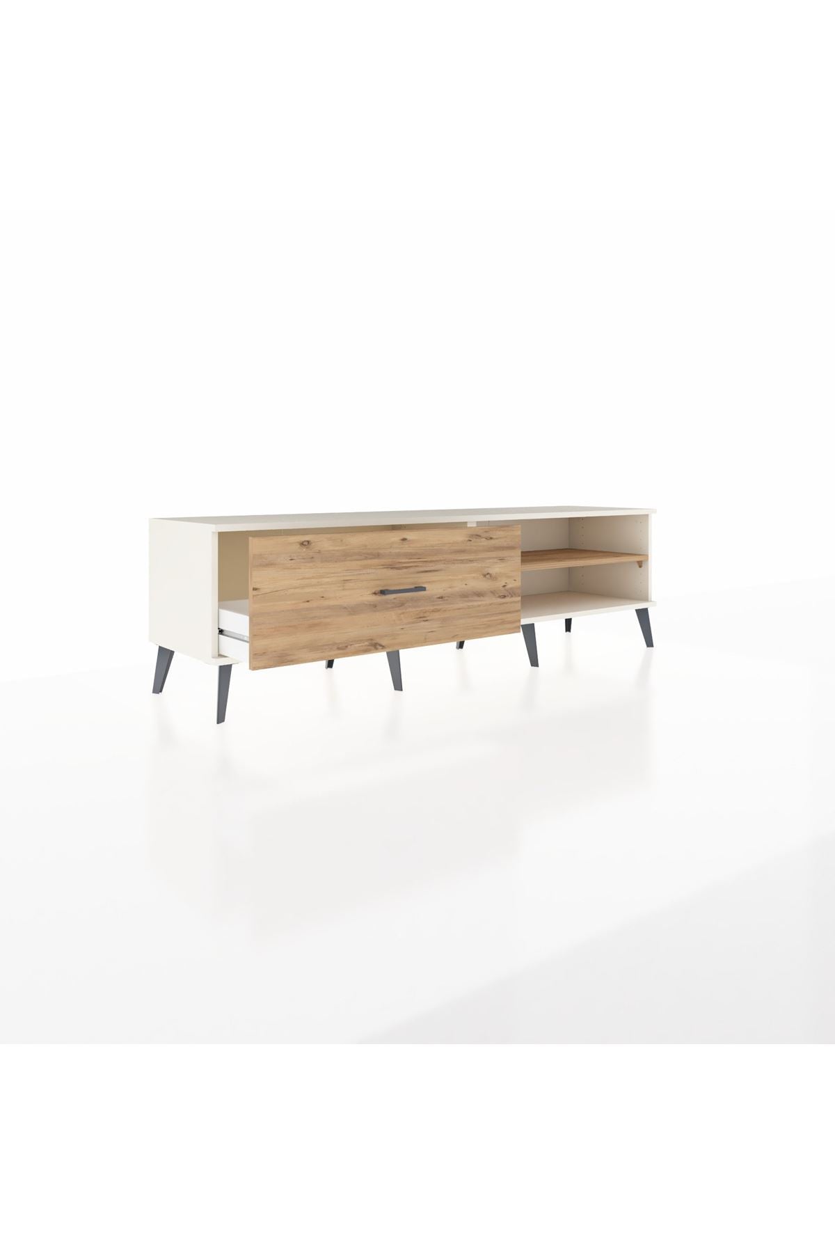 Hyperion TV Ünitesi Tek Raflı Tek Çekmeceli  176x44x51 Aytaşı-Çam/Çam