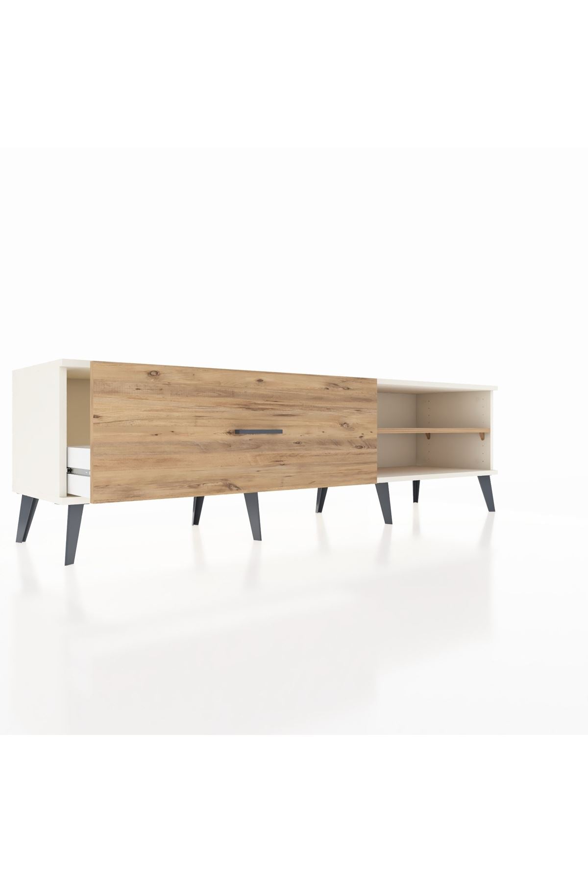 Hyperion TV Ünitesi Tek Raflı Tek Çekmeceli  176x44x51 Aytaşı-Çam/Çam