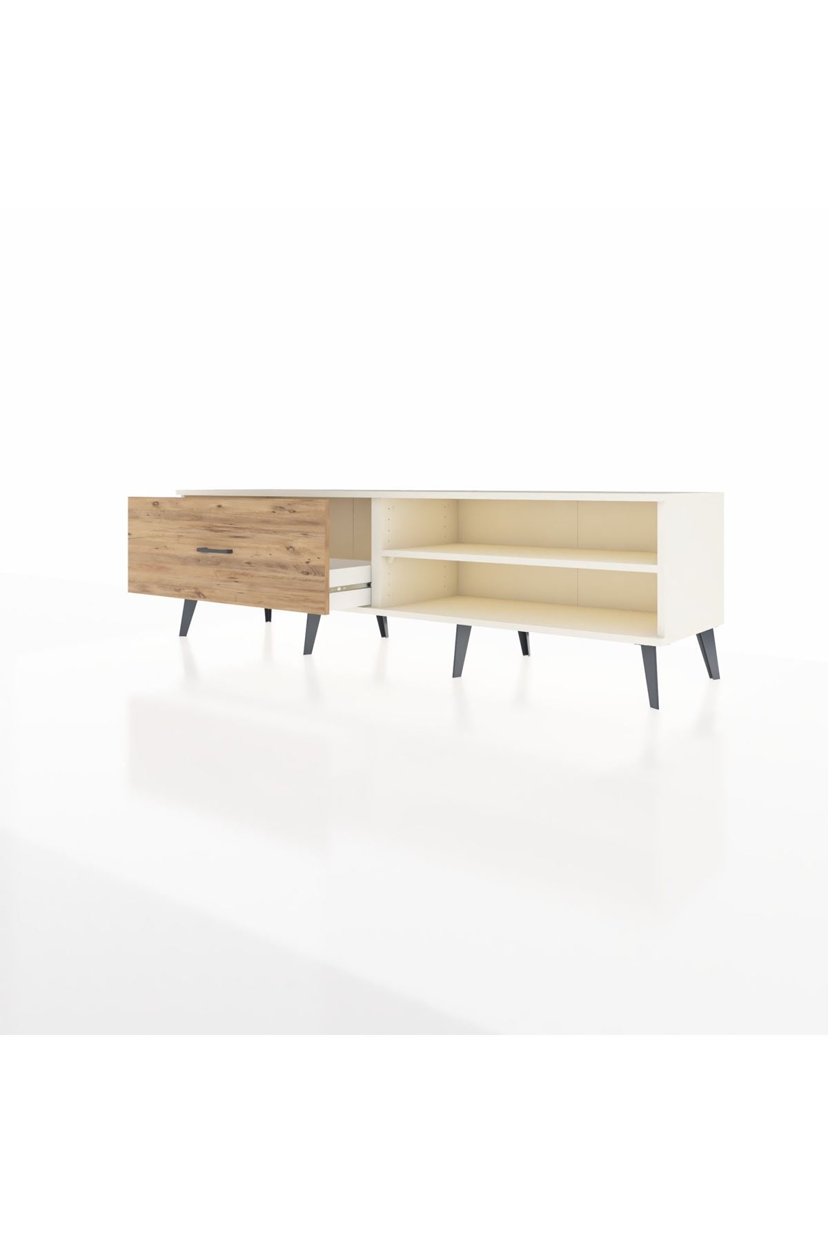 Hyperion TV Ünitesi Tek Raflı Tek Çekmeceli  176x44x51 Aytaşı-Aytaşı/Çam