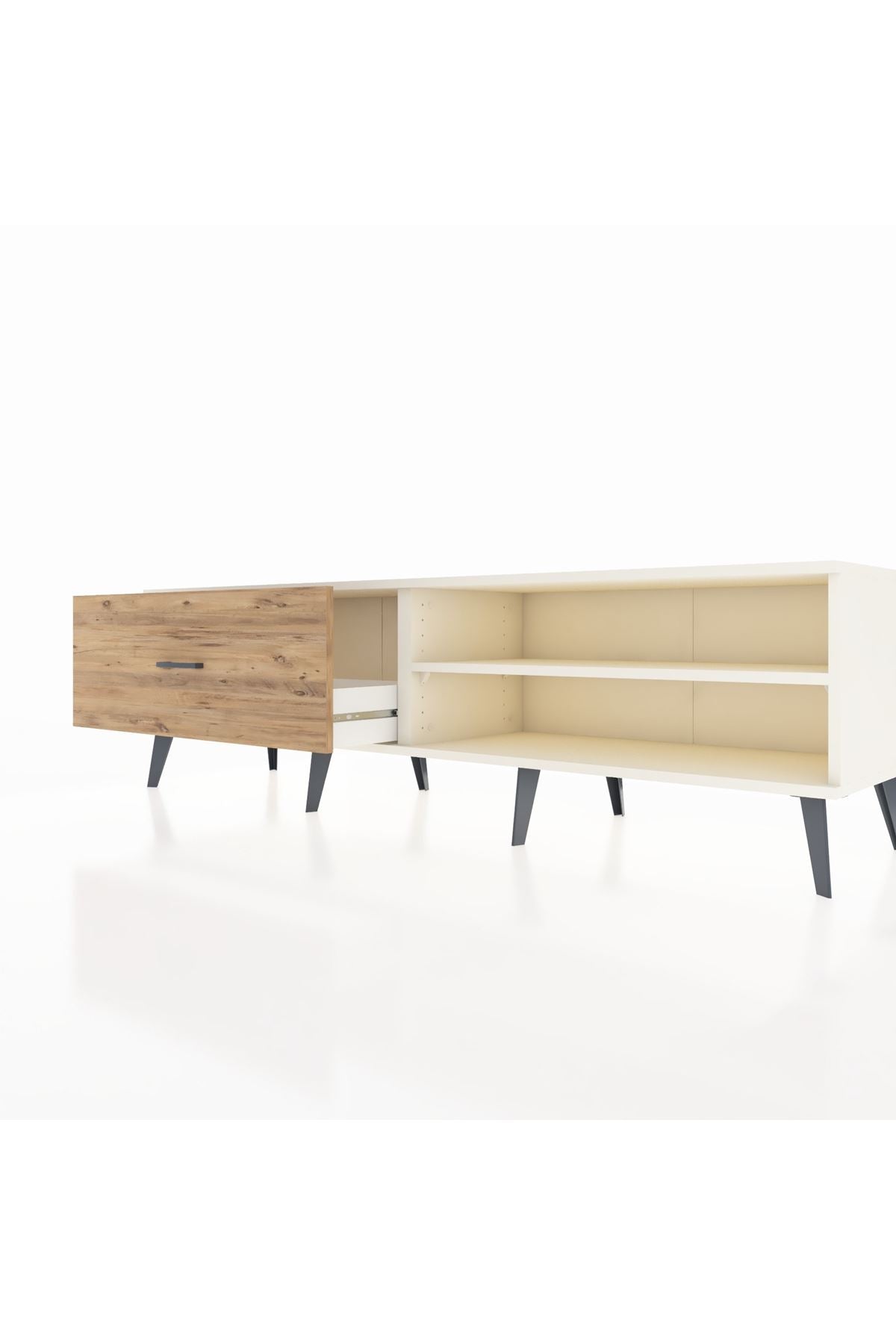 Hyperion TV Ünitesi Tek Raflı Tek Çekmeceli  176x44x51 Aytaşı-Aytaşı/Çam