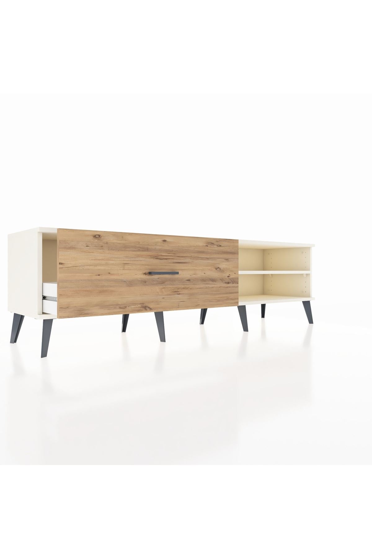 Hyperion TV Ünitesi Tek Raflı Tek Çekmeceli  176x44x51 Aytaşı-Aytaşı/Çam