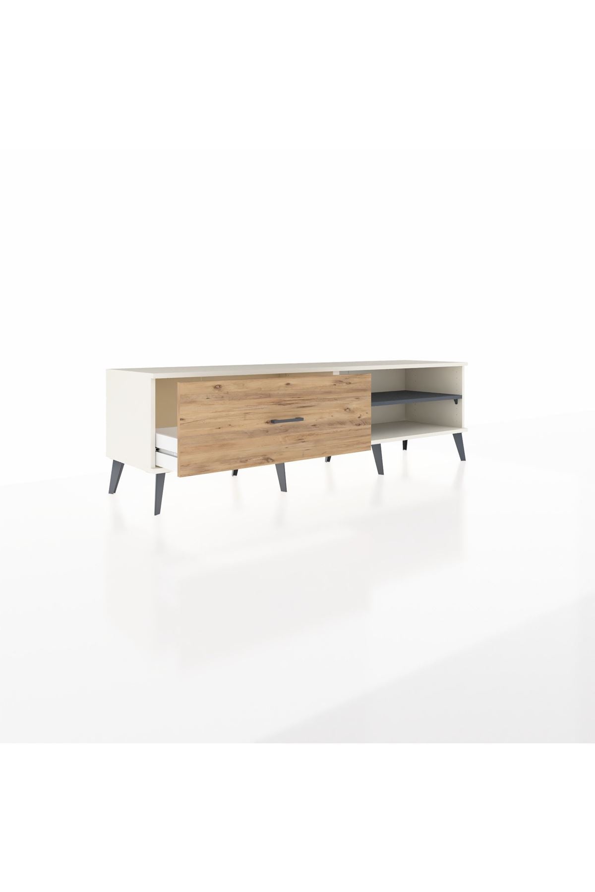 Hyperion TV Ünitesi Tek Raflı Tek Çekmeceli  176x44x51 Aytaşı-Antrasit/Çam