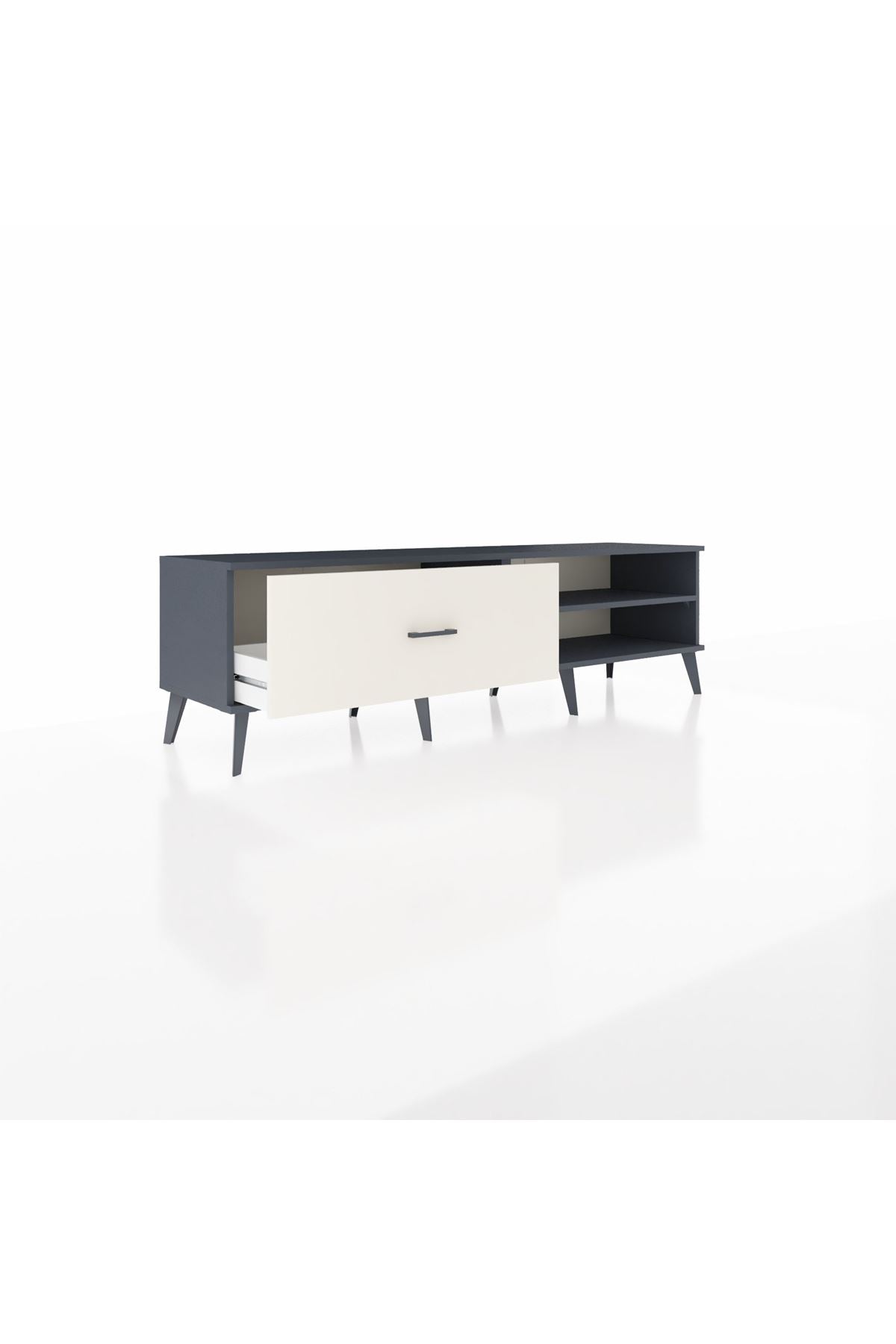 Hyperion TV Ünitesi Tek Raflı Tek Çekmeceli  176x44x51 Antrasit-Antrasit/Aytaşı