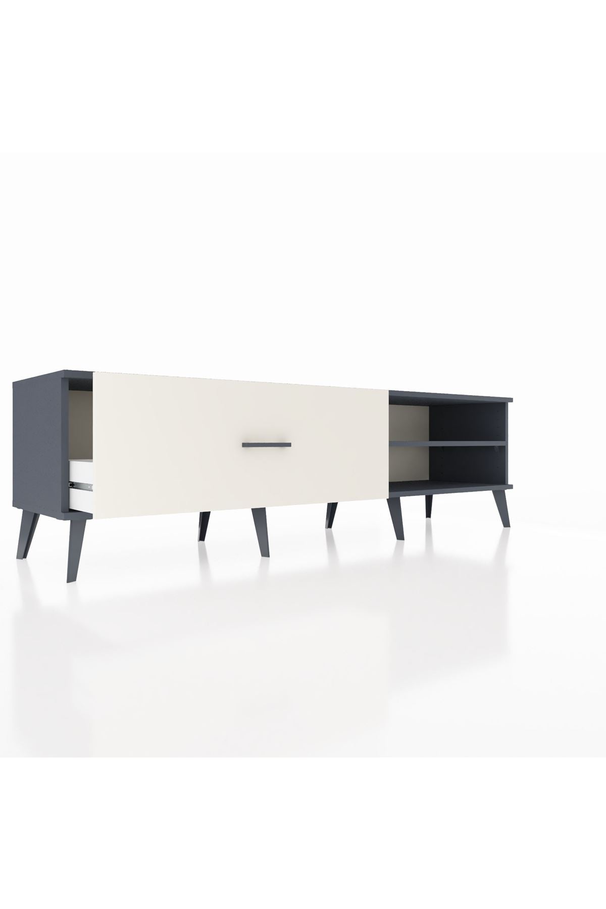 Hyperion TV Ünitesi Tek Raflı Tek Çekmeceli  176x44x51 Antrasit-Antrasit/Aytaşı