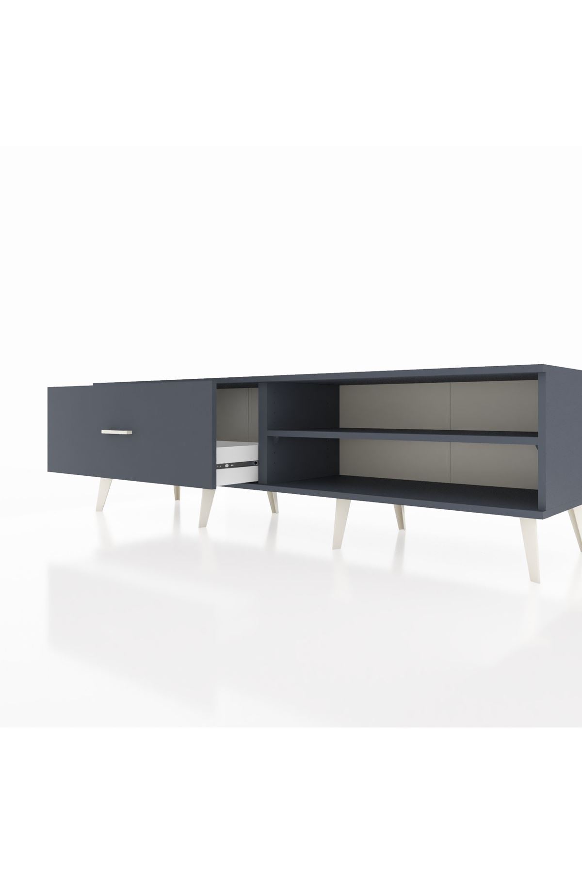 Hyperion TV Ünitesi Tek Raflı Tek Çekmeceli  176x44x51 Antrasit-Antrasit/Antrasit