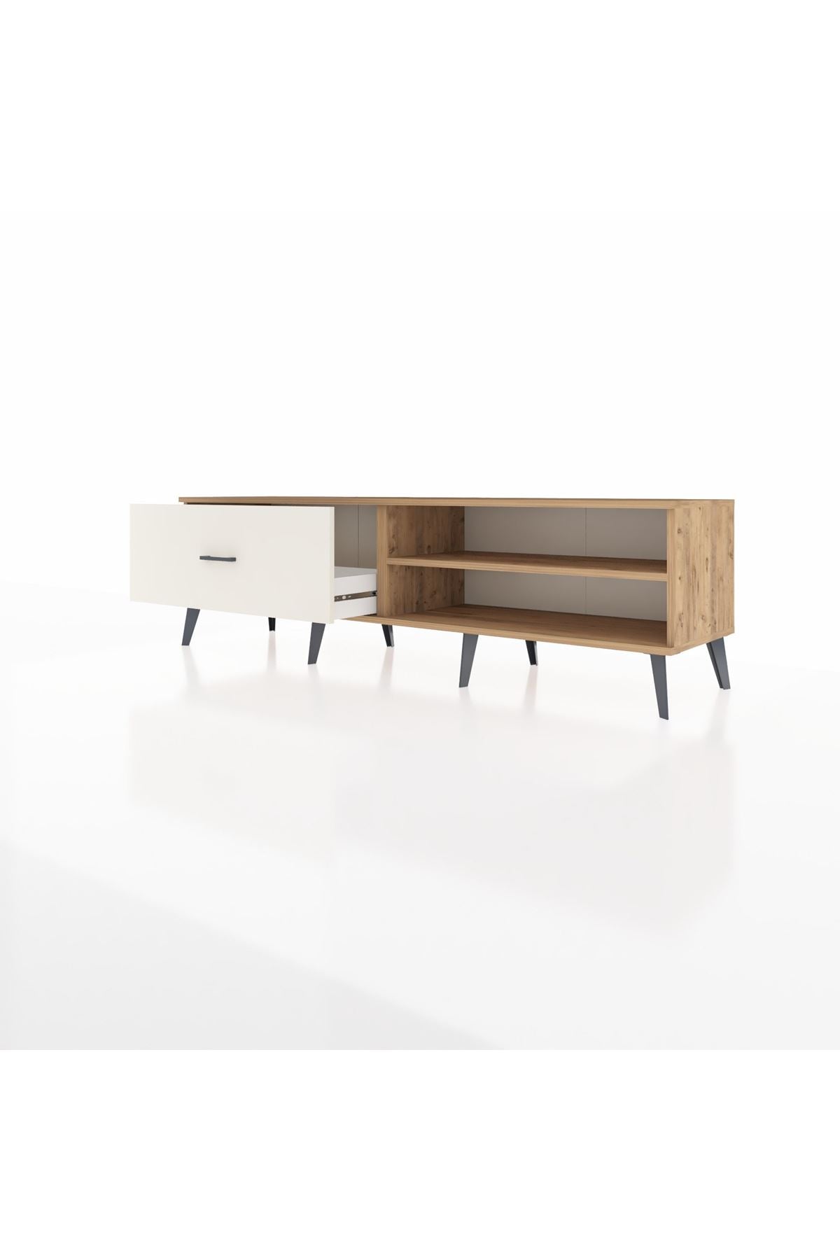 Hyperion TV Ünitesi Tek Raflı Tek Çekmeceli  176x44x51 Çam-Çam/Aytaşı