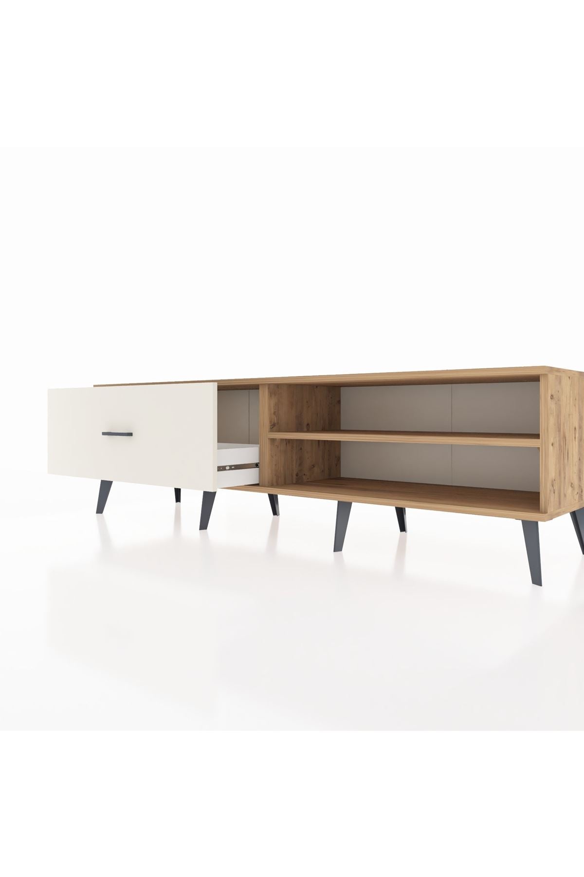 Hyperion TV Ünitesi Tek Raflı Tek Çekmeceli  176x44x51 Çam-Çam/Aytaşı