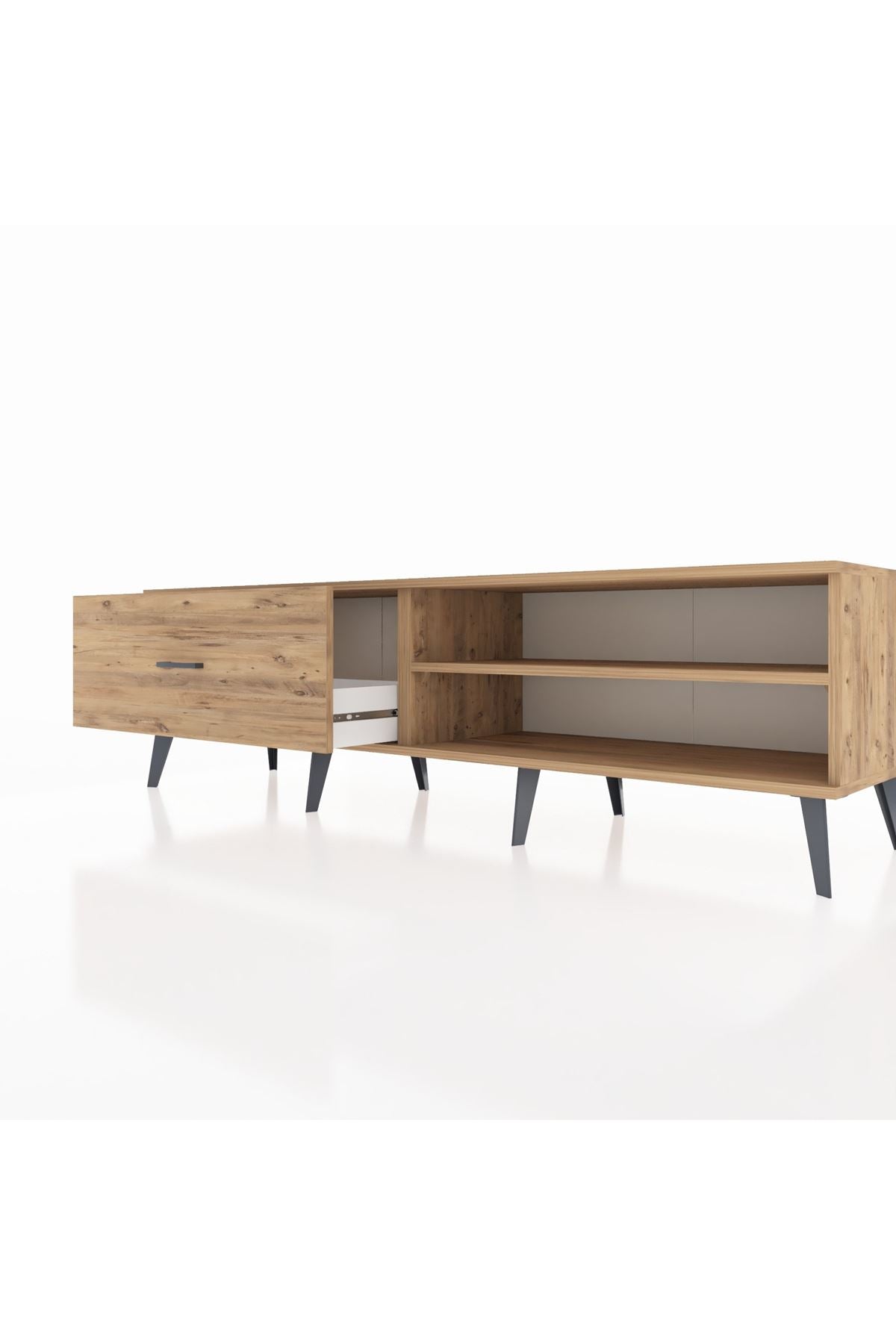 Hyperion TV Ünitesi Tek Raflı Tek Çekmeceli  176x44x51 Çam-Çam/Çam