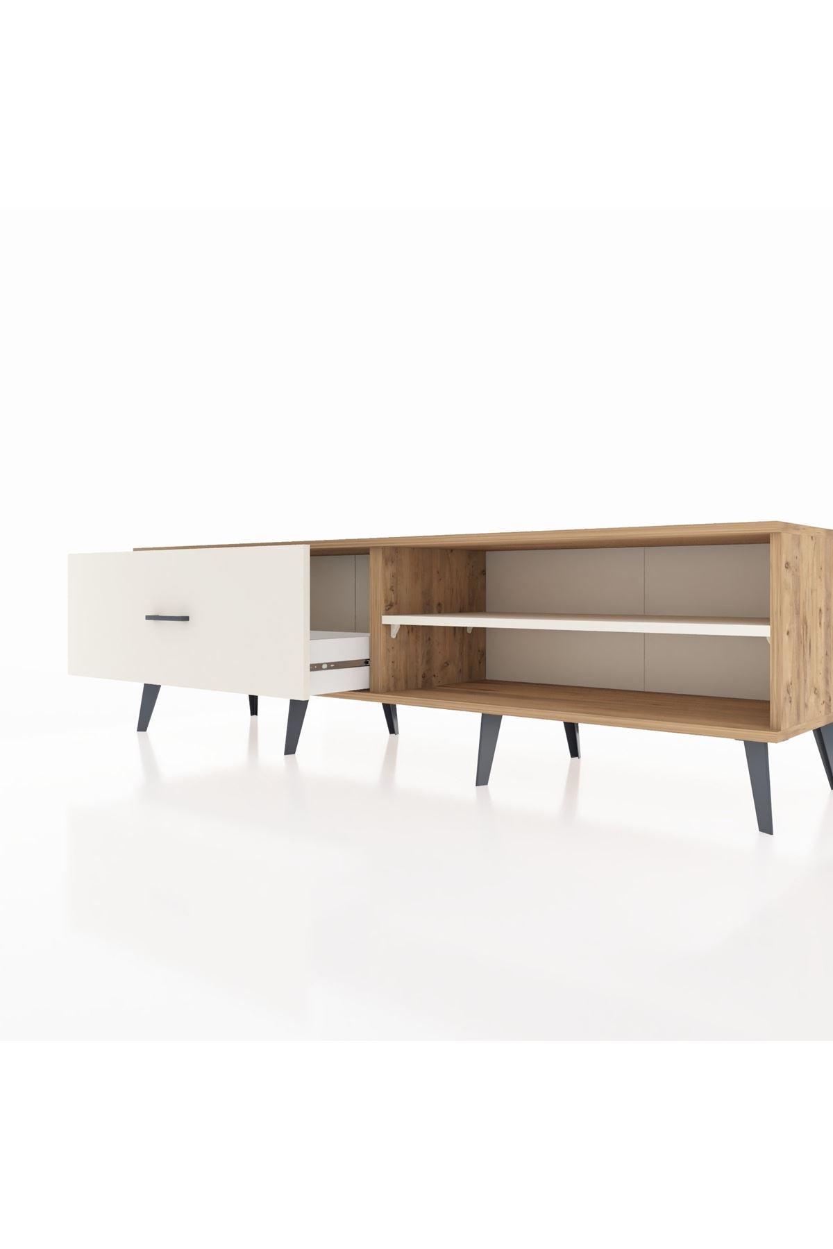 Hyperion TV Ünitesi Tek Raflı Tek Çekmeceli  176x44x51 Çam-Aytaşı/Aytaşı