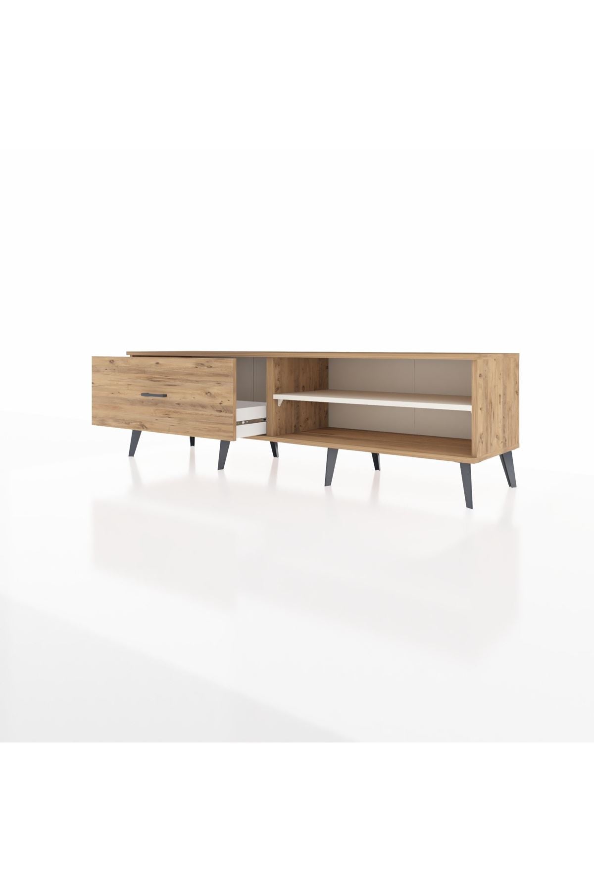 Hyperion TV Ünitesi Tek Raflı Tek Çekmeceli  176x44x51 Çam-Aytaşı/Çam