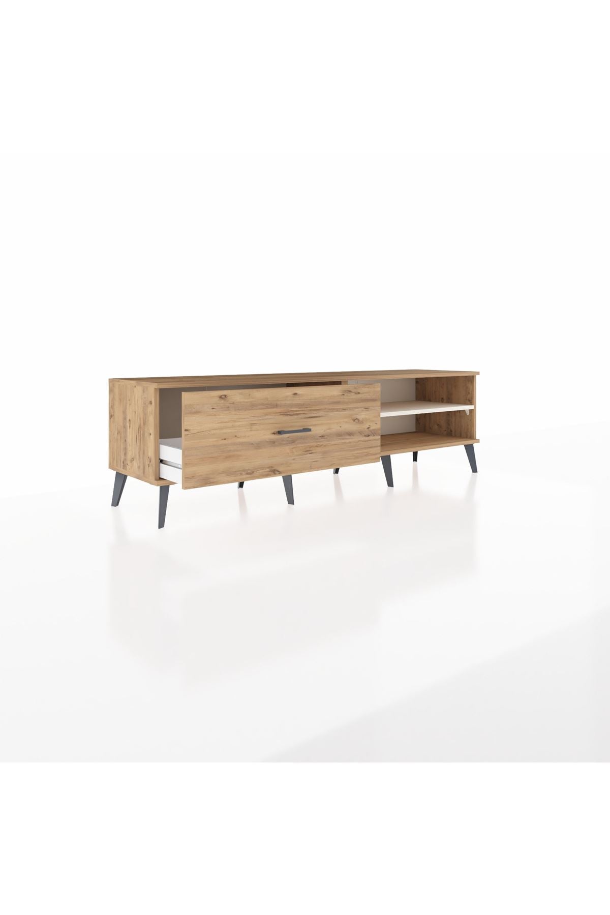 Hyperion TV Ünitesi Tek Raflı Tek Çekmeceli  176x44x51 Çam-Aytaşı/Çam