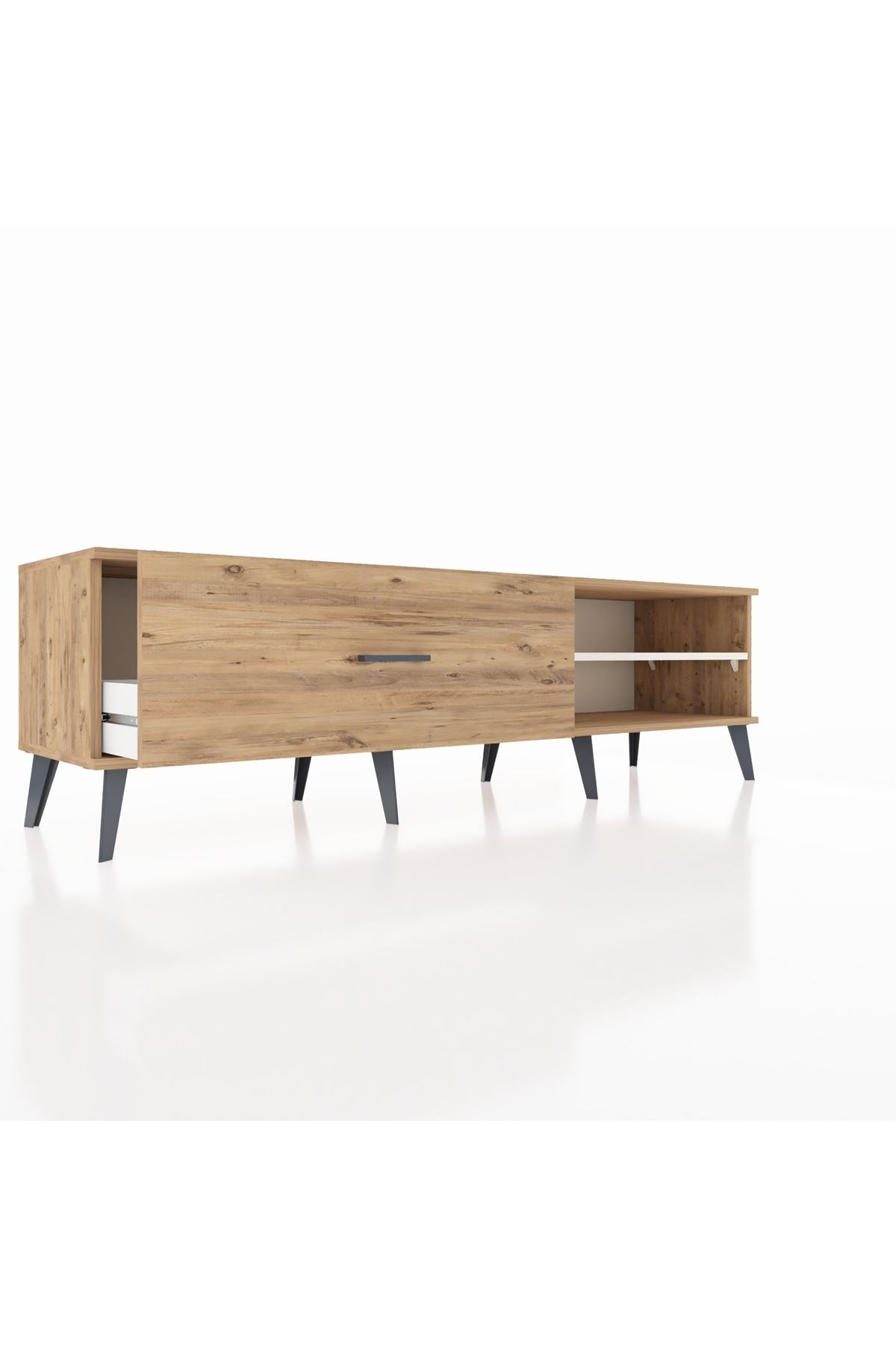 Hyperion TV Ünitesi Tek Raflı Tek Çekmeceli  176x44x51 Çam-Aytaşı/Çam