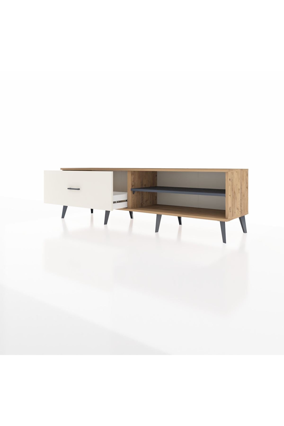 Hyperion TV Ünitesi Tek Raflı Tek Çekmeceli  176x44x51 Çam-Antrasit/Aytaşı