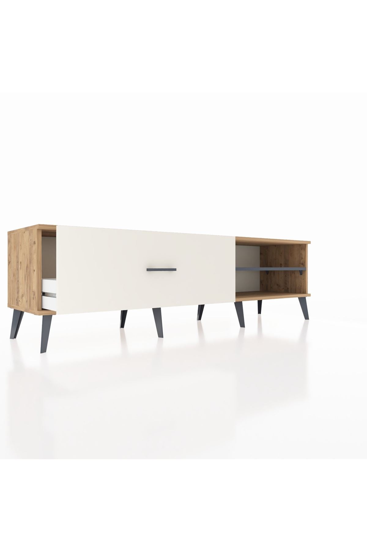 Hyperion TV Ünitesi Tek Raflı Tek Çekmeceli  176x44x51 Çam-Antrasit/Aytaşı