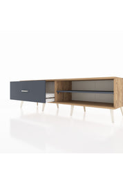 Hyperion TV Ünitesi Tek Raflı Tek Çekmeceli  176x44x51 Çam-Antrasit/Antrasit