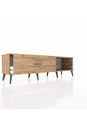 Hyperion TV Ünitesi Tek Raflı Tek Çekmeceli  176x44x51 Çam-Antrasit/Çam