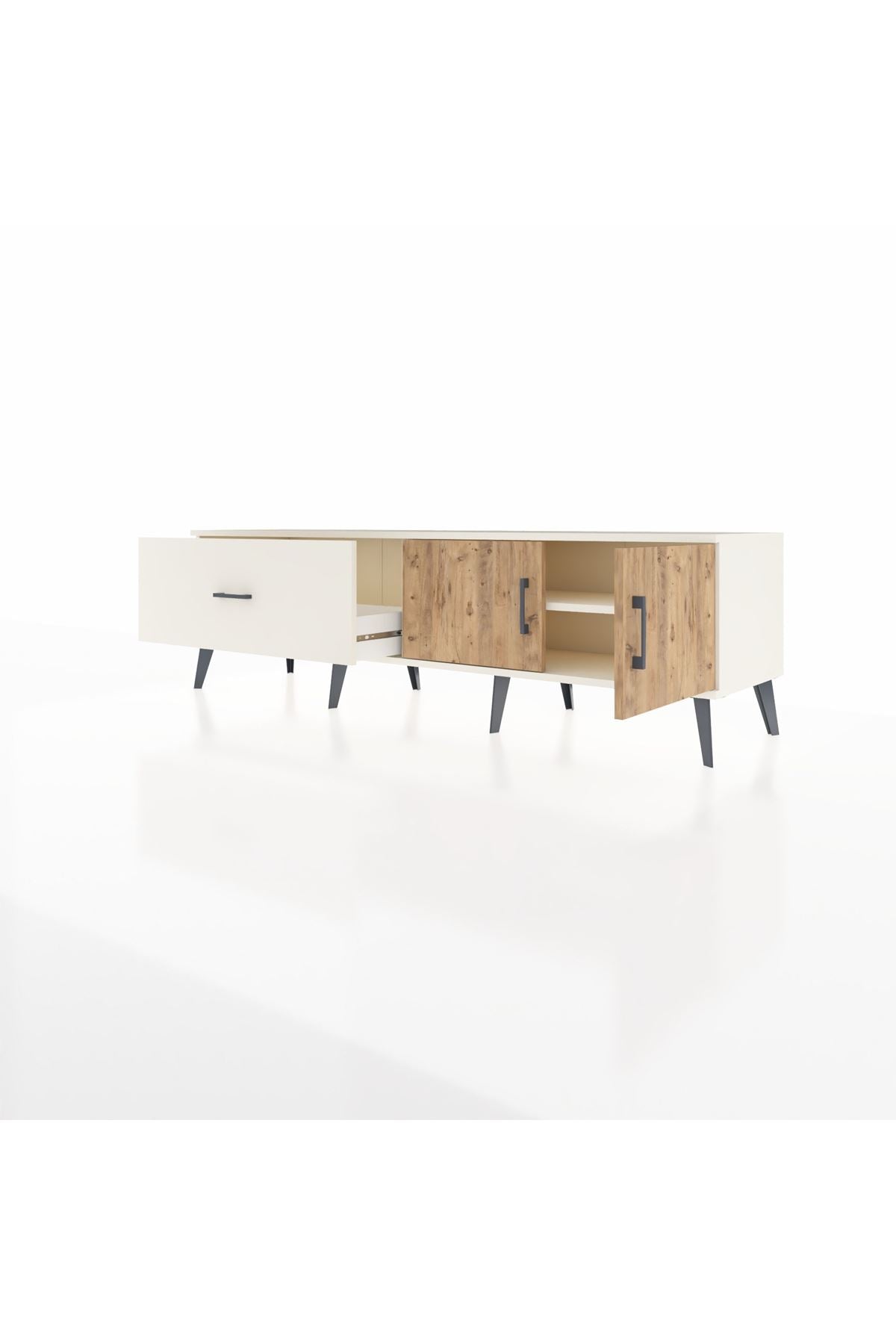 Hyperion TV Ünitesi Tek Raflı Tek Çekmeceli 2 Kapaklı 176x44x51 Aytaşı-Çam/Aytaşı