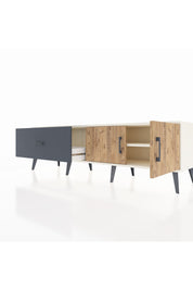 Hyperion TV Ünitesi Tek Raflı Tek Çekmeceli 2 Kapaklı 176x44x51 Aytaşı-Çam/Antrasit