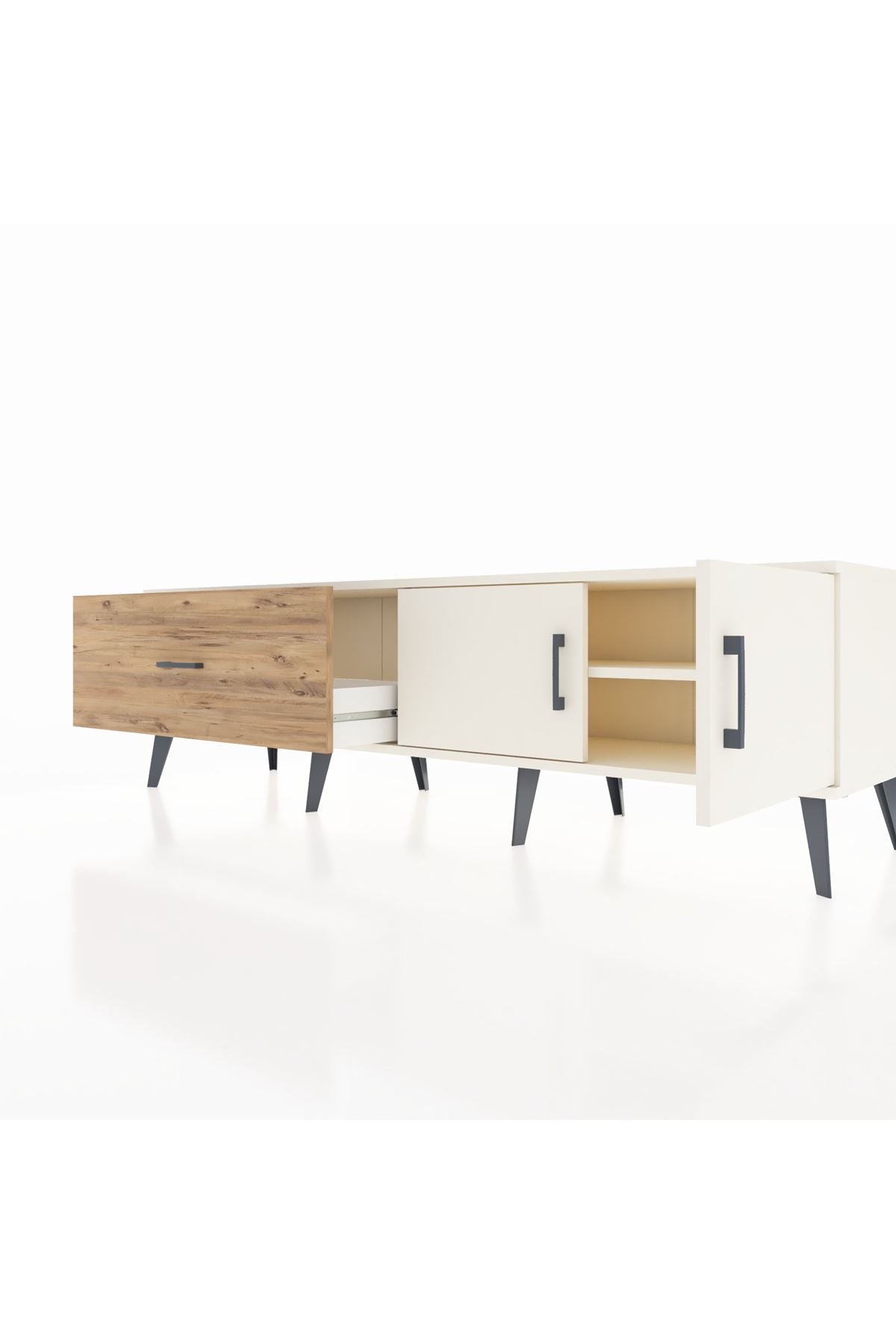 Hyperion TV Ünitesi Tek Raflı Tek Çekmeceli 2 Kapaklı 176x44x51 Aytaşı-Aytaşı/Çam