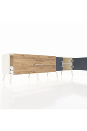 Hyperion TV Ünitesi Tek Raflı Tek Çekmeceli 2 Kapaklı 176x44x51 Aytaşı-Antrasit/Çam