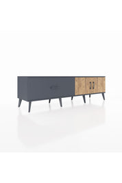 Hyperion TV Ünitesi Tek Raflı Tek Çekmeceli 2 Kapaklı 176x44x51 Antrasit-Çam/Antrasit