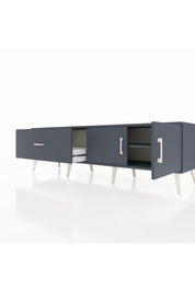 Hyperion TV Ünitesi Tek Raflı Tek Çekmeceli 2 Kapaklı 176x44x51 Antrasit-Antrasit/Antrasit