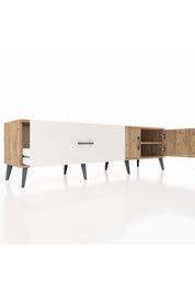 Hyperion TV Ünitesi Tek Raflı Tek Çekmeceli 2 Kapaklı 176x44x51 Çam-Çam/Aytaşı