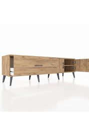 Hyperion TV Ünitesi Tek Raflı Tek Çekmeceli 2 Kapaklı 176x44x51 Çam-Çam/Çam