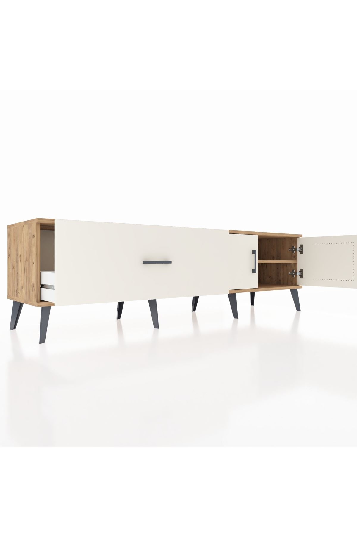 Hyperion TV Ünitesi Tek Raflı Tek Çekmeceli 2 Kapaklı 176x44x51 Çam-Aytaşı/Aytaşı