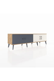 Hyperion TV Ünitesi Tek Raflı Tek Çekmeceli 2 Kapaklı 176x44x51 Çam-Aytaşı/Antrasit