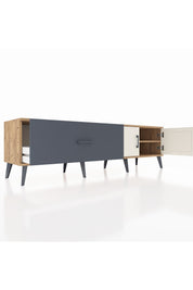 Hyperion TV Ünitesi Tek Raflı Tek Çekmeceli 2 Kapaklı 176x44x51 Çam-Aytaşı/Antrasit