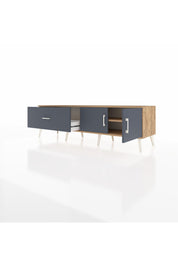 Hyperion TV Ünitesi Tek Raflı Tek Çekmeceli 2 Kapaklı 176x44x51 Çam-Antrasit/Antrasit
