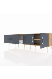 Hyperion TV Ünitesi Tek Raflı Tek Çekmeceli 2 Kapaklı 176x44x51 Çam-Antrasit/Antrasit