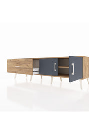 Hyperion TV Ünitesi Tek Raflı Tek Çekmeceli 2 Kapaklı 176x44x51 Çam-Antrasit/Çam