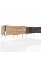 Hyperion TV Ünitesi Tek Raflı Tek Çekmeceli 2 Kapaklı 176x44x51 Çam-Antrasit/Çam