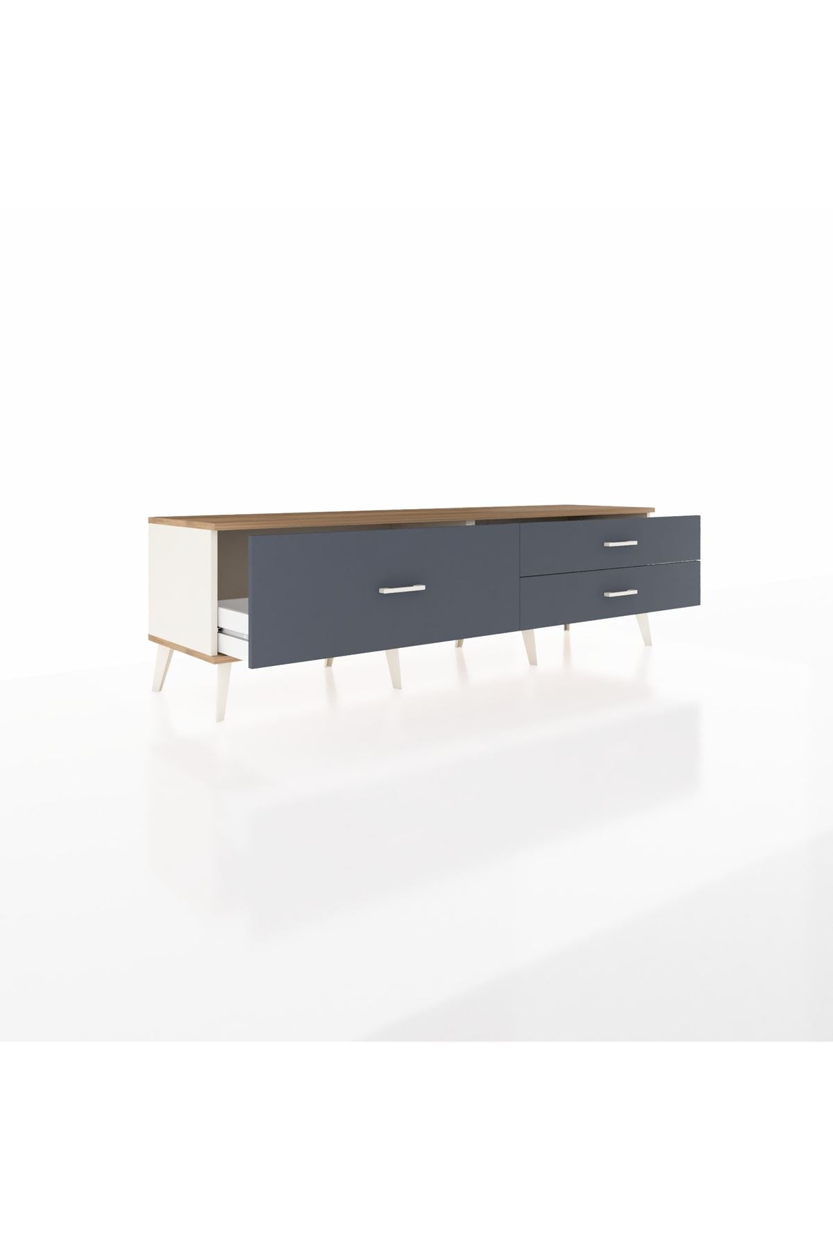 Hyperion TV Ünitesi 3 Çekmeceli  176x44x51 Aytaşı-Çam/Antrasit