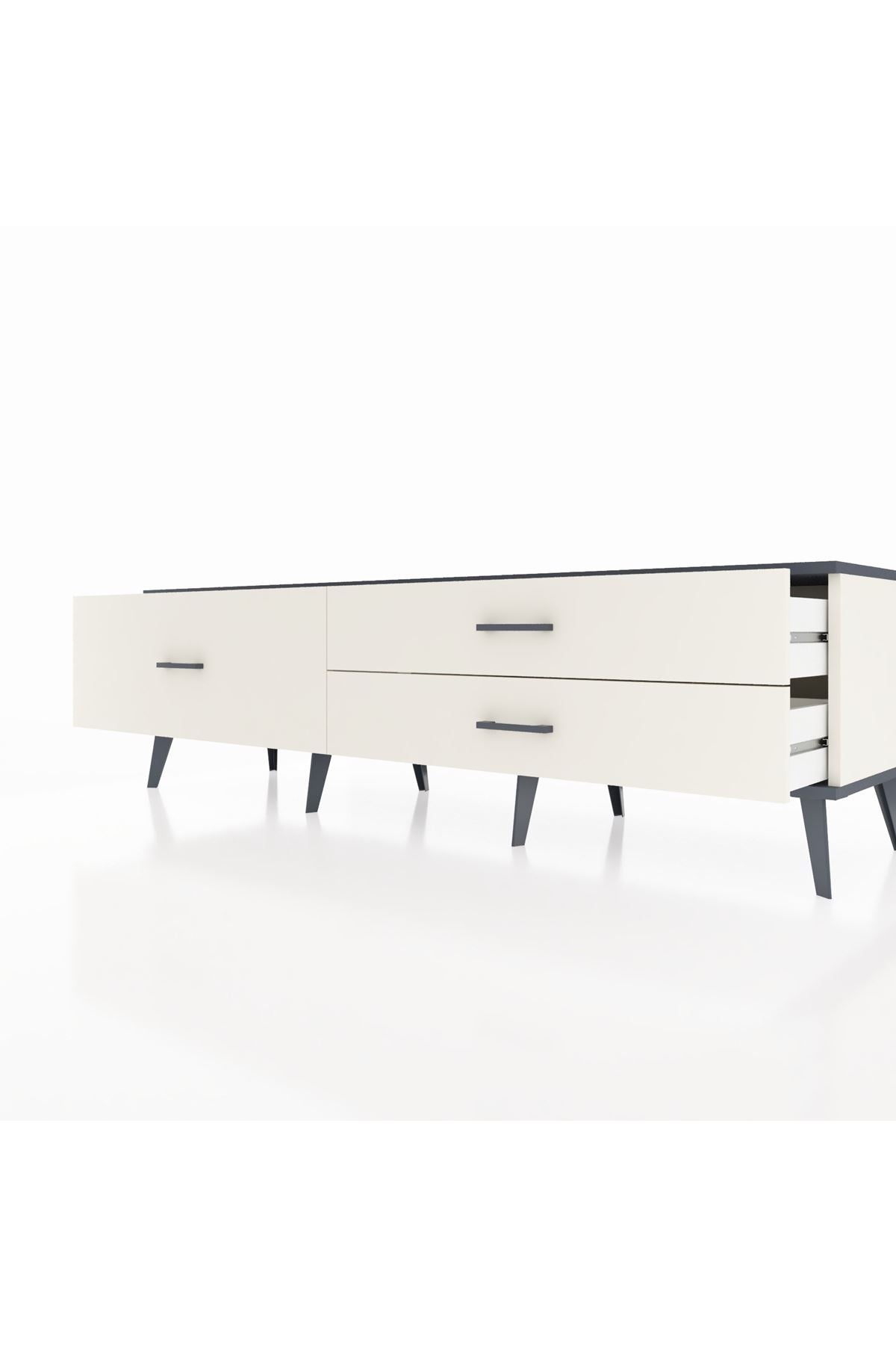 Hyperion TV Ünitesi 3 Çekmeceli  176x44x51 Aytaşı-Antrasit/Aytaşı