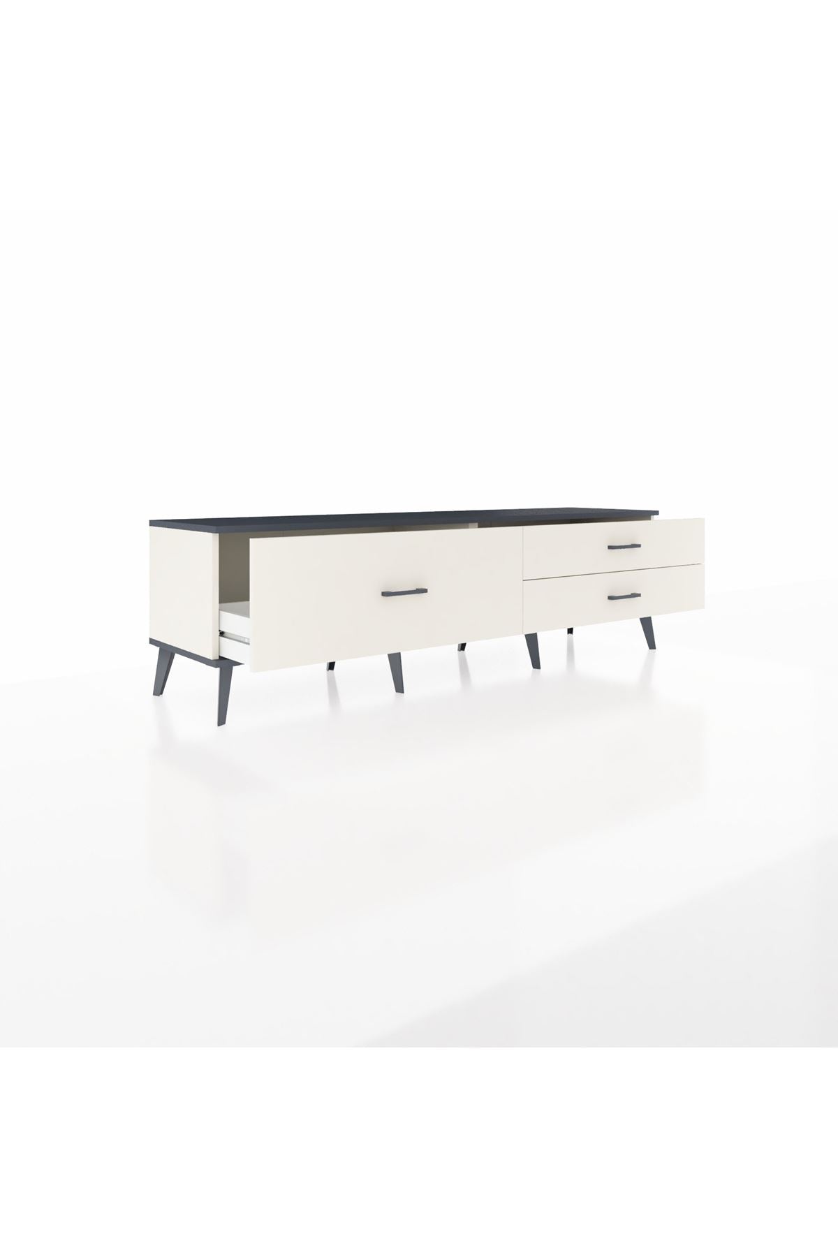 Hyperion TV Ünitesi 3 Çekmeceli  176x44x51 Aytaşı-Antrasit/Aytaşı