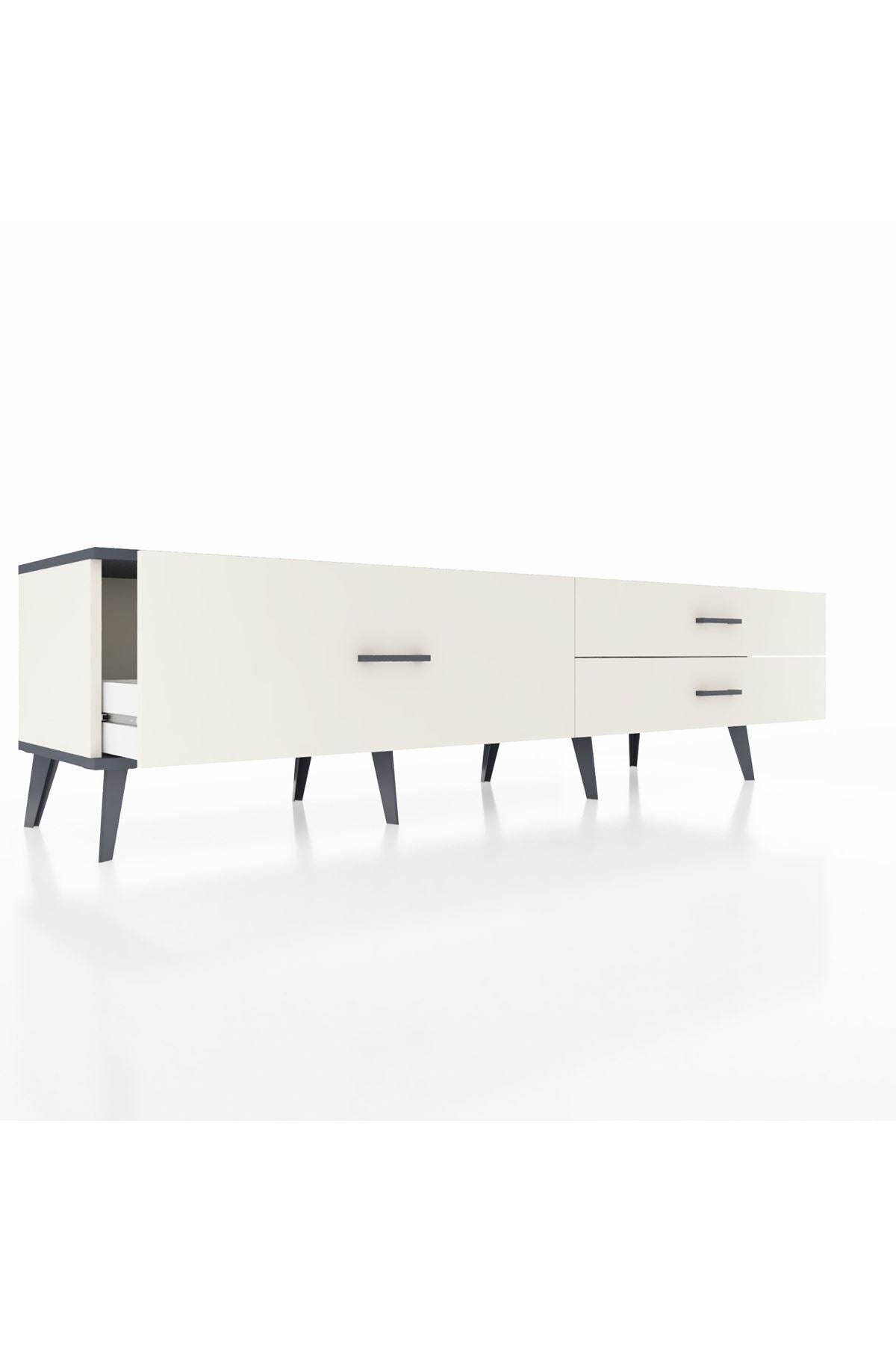 Hyperion TV Ünitesi 3 Çekmeceli  176x44x51 Aytaşı-Antrasit/Aytaşı