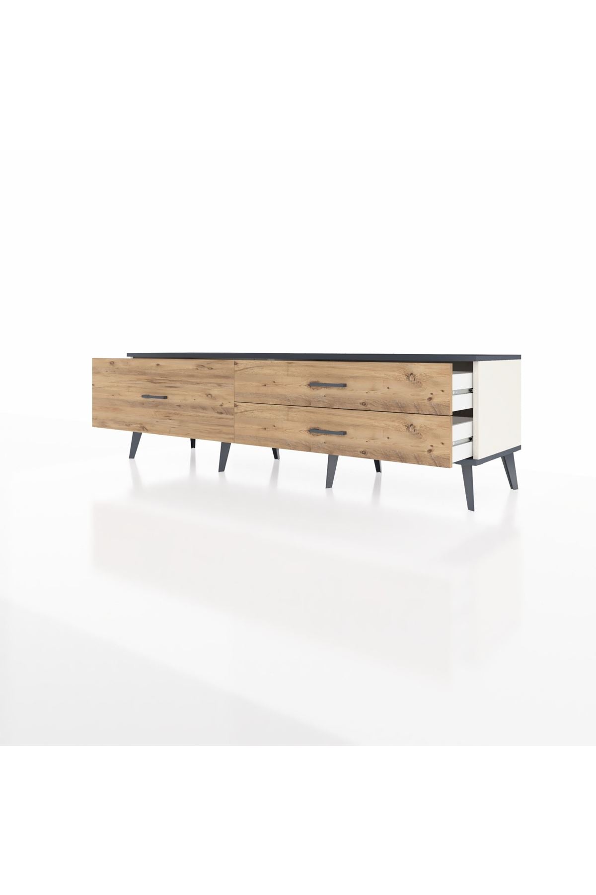 Hyperion TV Ünitesi 3 Çekmeceli  176x44x51 Aytaşı-Antrasit/Çam