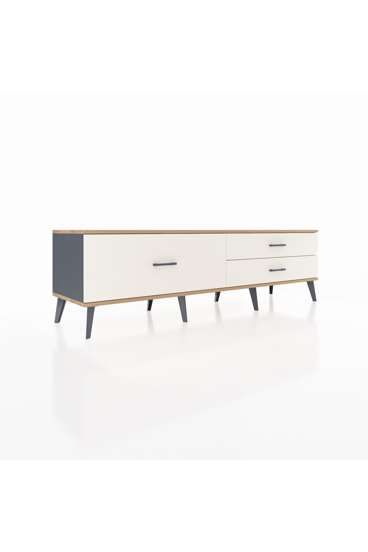 Hyperion TV Ünitesi 3 Çekmeceli  176x44x51 Antrasit-Çam/Aytaşı