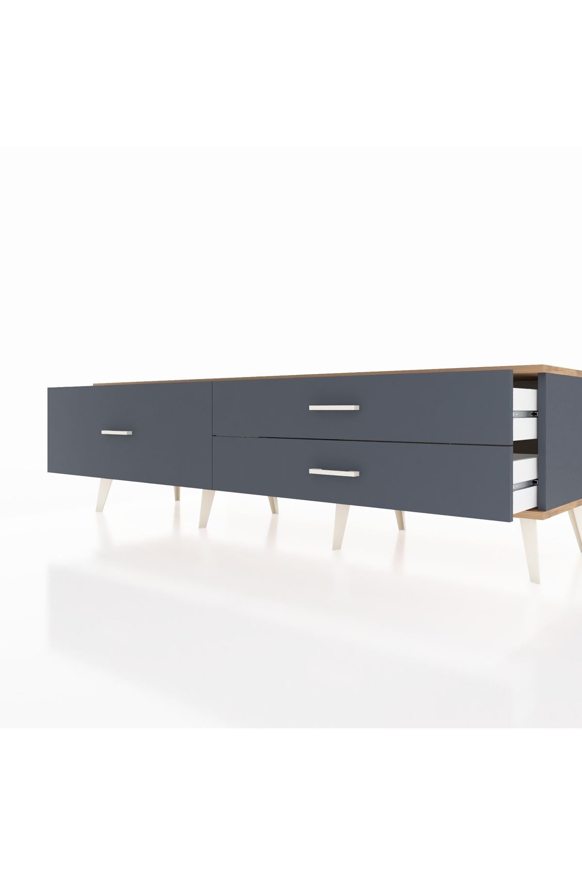 Hyperion TV Ünitesi 3 Çekmeceli  176x44x51 Antrasit-Çam/Antrasit