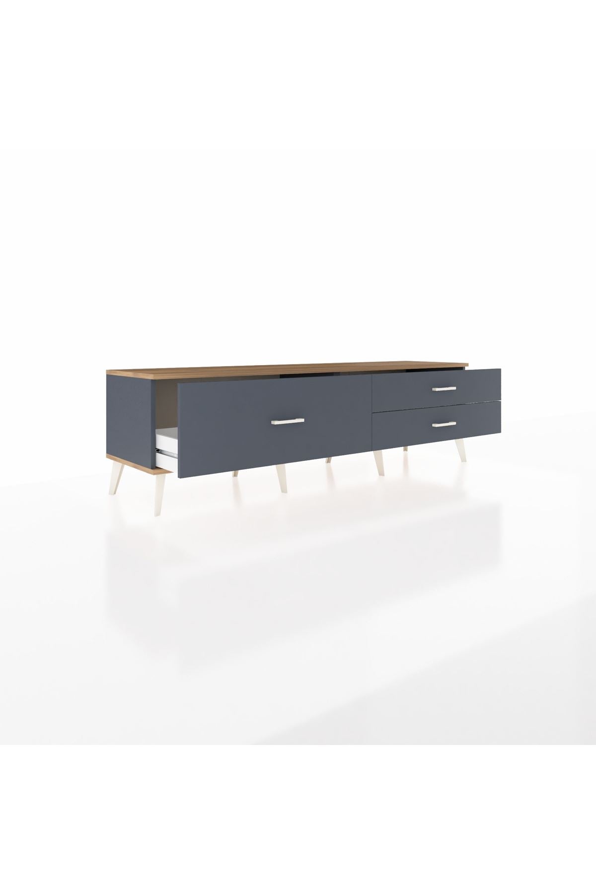 Hyperion TV Ünitesi 3 Çekmeceli  176x44x51 Antrasit-Çam/Antrasit