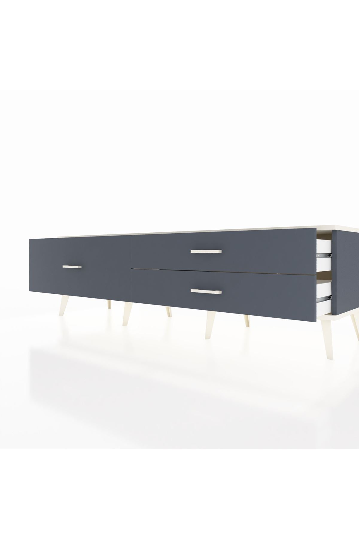 Hyperion TV Ünitesi 3 Çekmeceli  176x44x51 Antrasit-Aytaşı/Antrasit