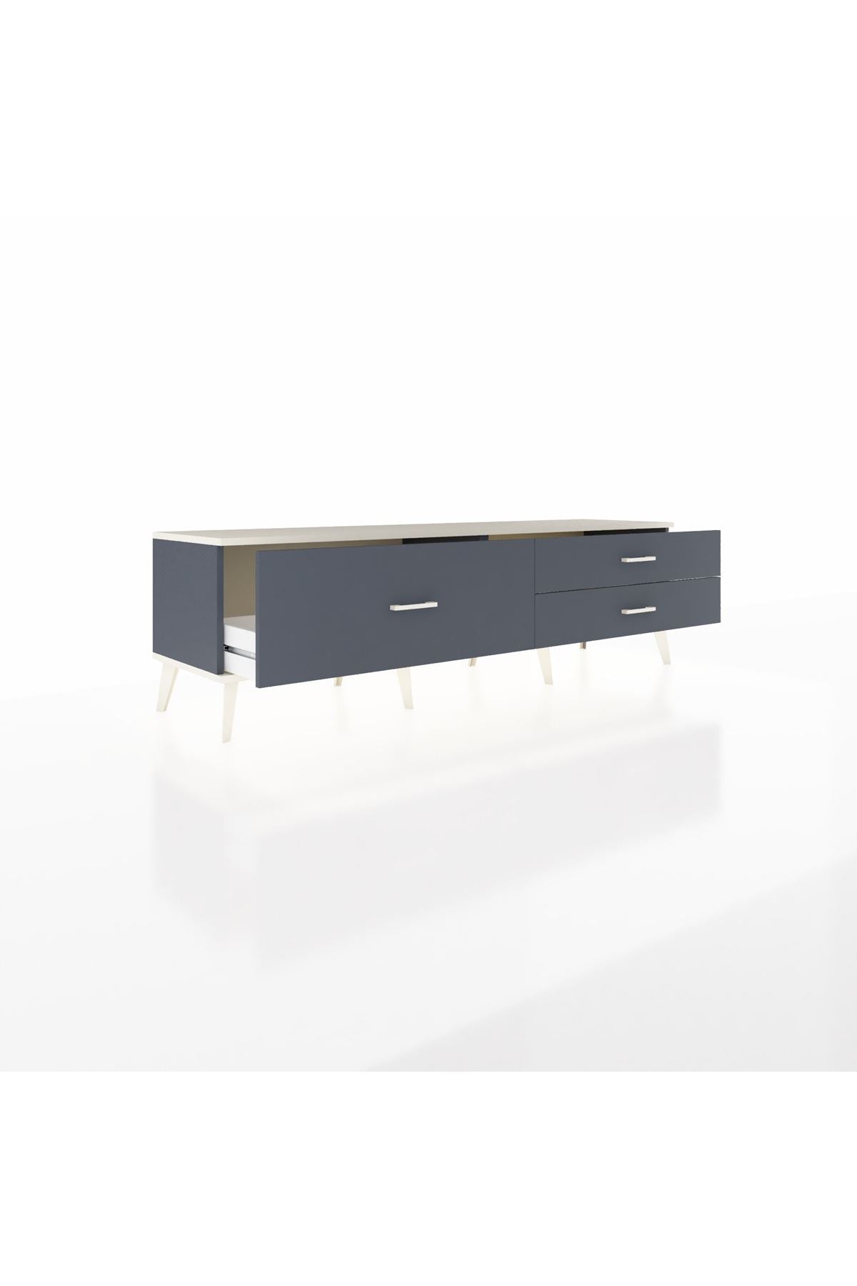 Hyperion TV Ünitesi 3 Çekmeceli  176x44x51 Antrasit-Aytaşı/Antrasit