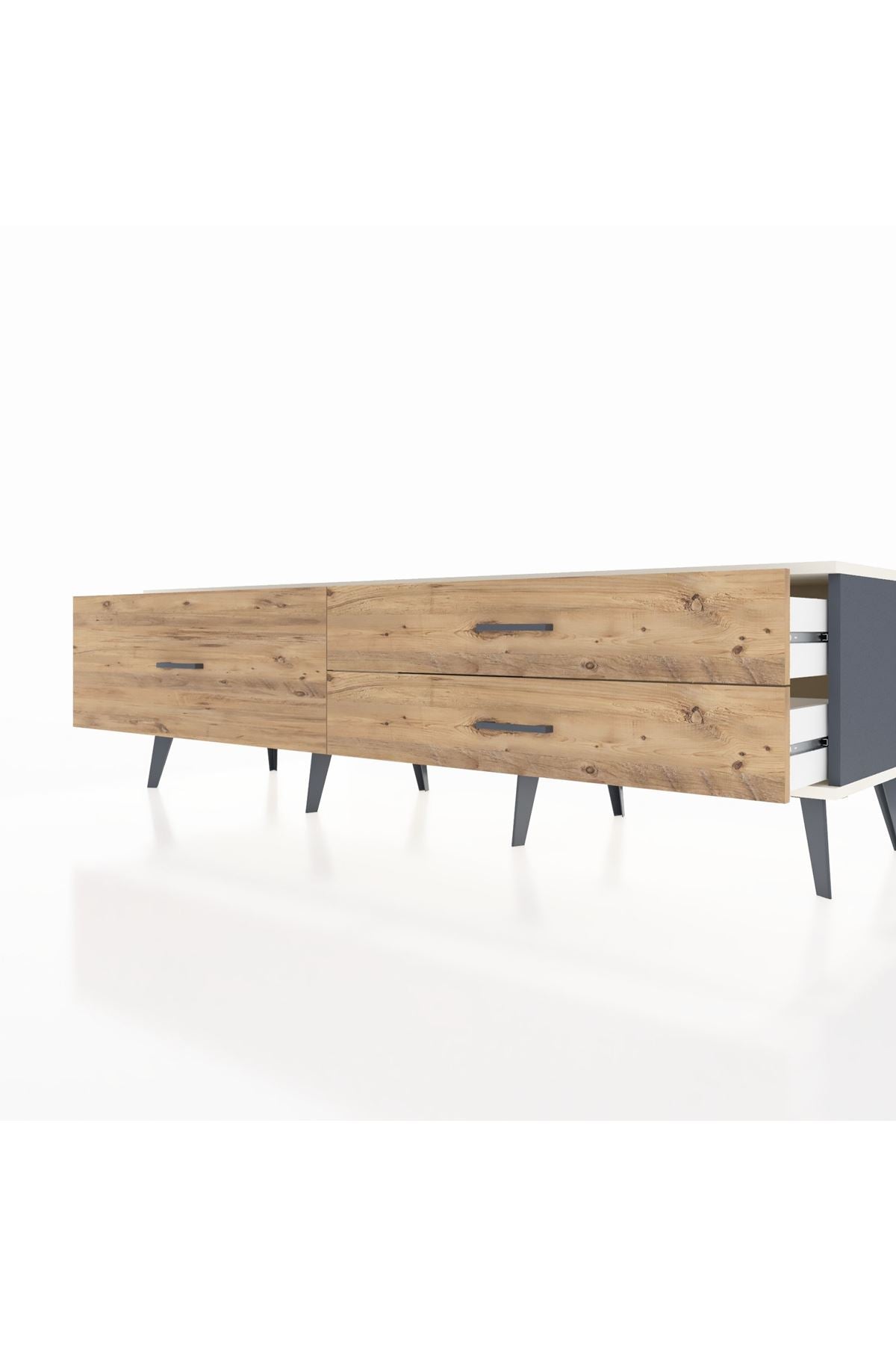 Hyperion TV Ünitesi 3 Çekmeceli  176x44x51 Antrasit-Aytaşı/Çam